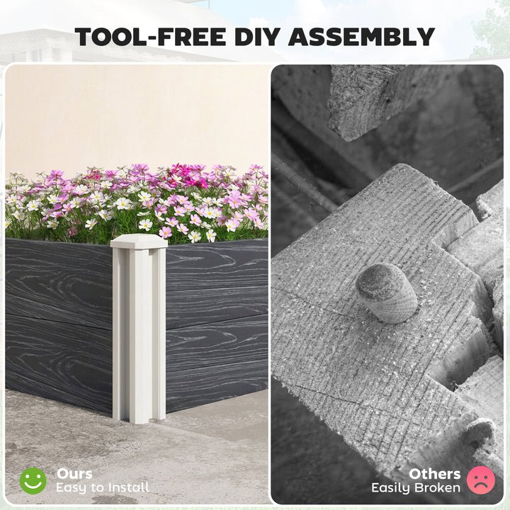 Vinyl Raised Garden Bed Kit, 3 x 3 x 1ft Modular Elevated Garden Box w