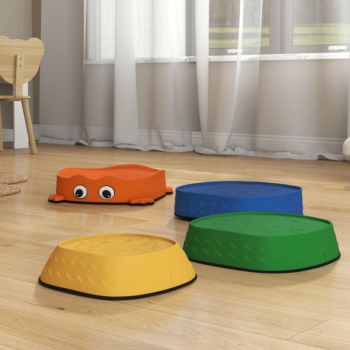 AIYAPLAY 5PCS Sensory Stepping Stones for Toddlers, Frog-Shaped Kids Stepping Stones Set with Anti-Slip Edging for Ages 2-8