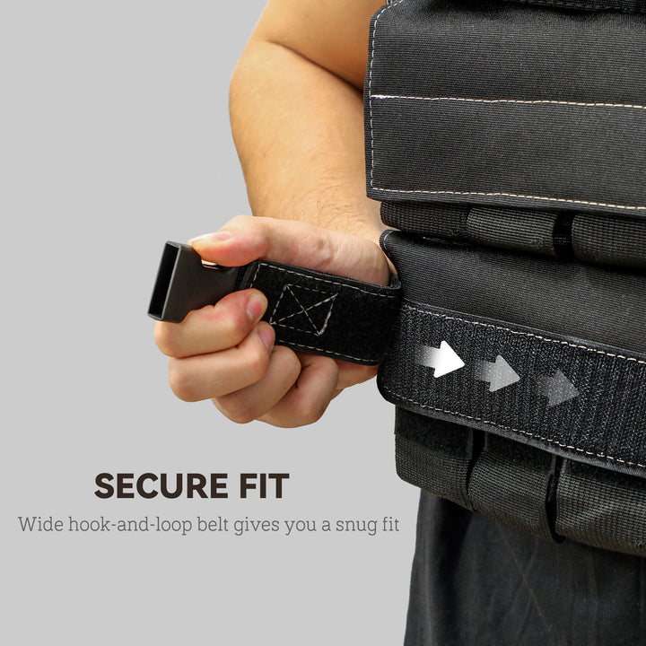 15KG Adjustable Weighted Vest, Running Weight Vest, with 30 Metal Weights, Reflective Strips, for Running, Exercise