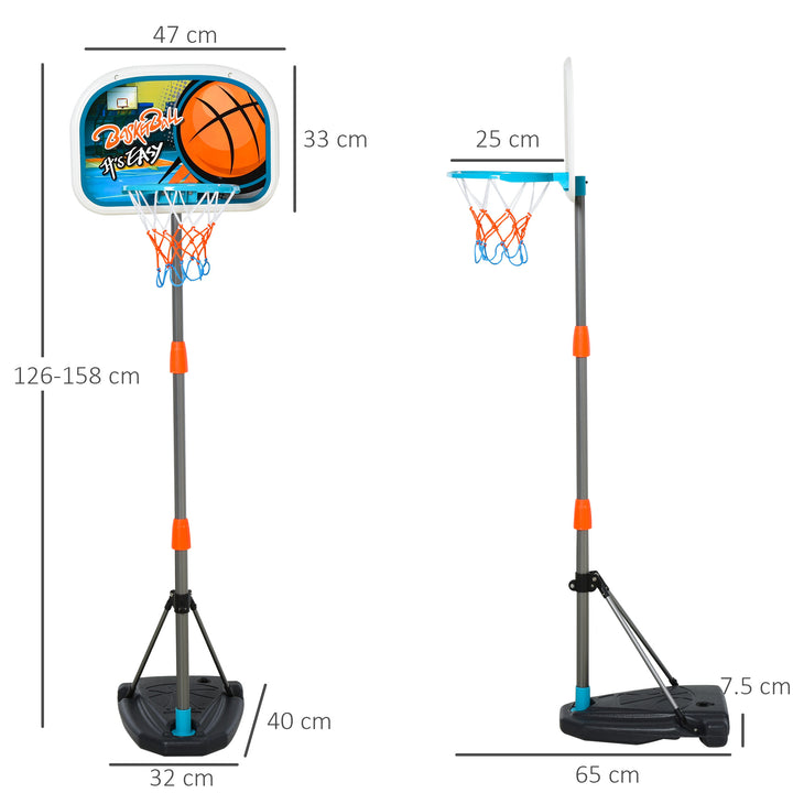 HOMCOM Kids Basketball Hoop: Height-Adjustable Aluminium Stand, Active Play Encourager with Ball | Aosom UK