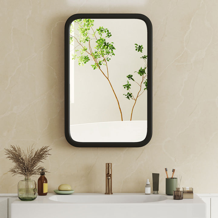 Bathroom Wall Cabinet with Tempered Mirror Metal Bathroom Mirror Cabin