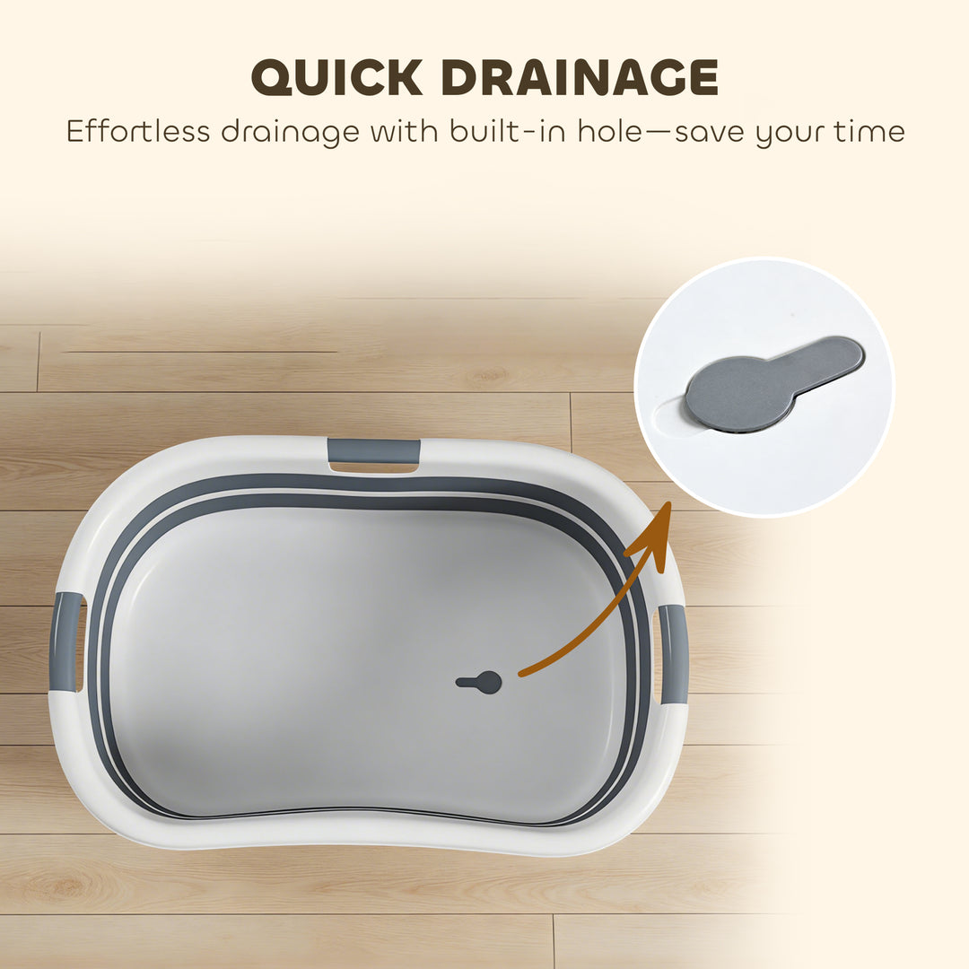 Dog Bath Tub, Portable Foldable Dog Bathtub with Drainage Hole, for Sm