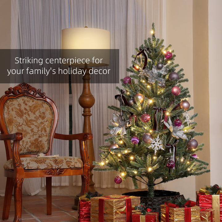 5ft Artificial Christmas Tree, with Purple Decorations and Lights