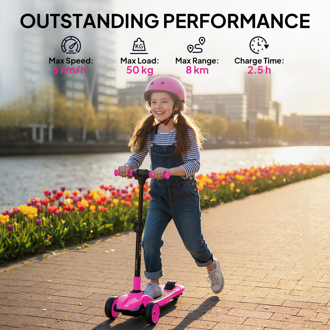 Three-Wheel Foldable Electric Scooter for Kids Aged 6-10 Years
