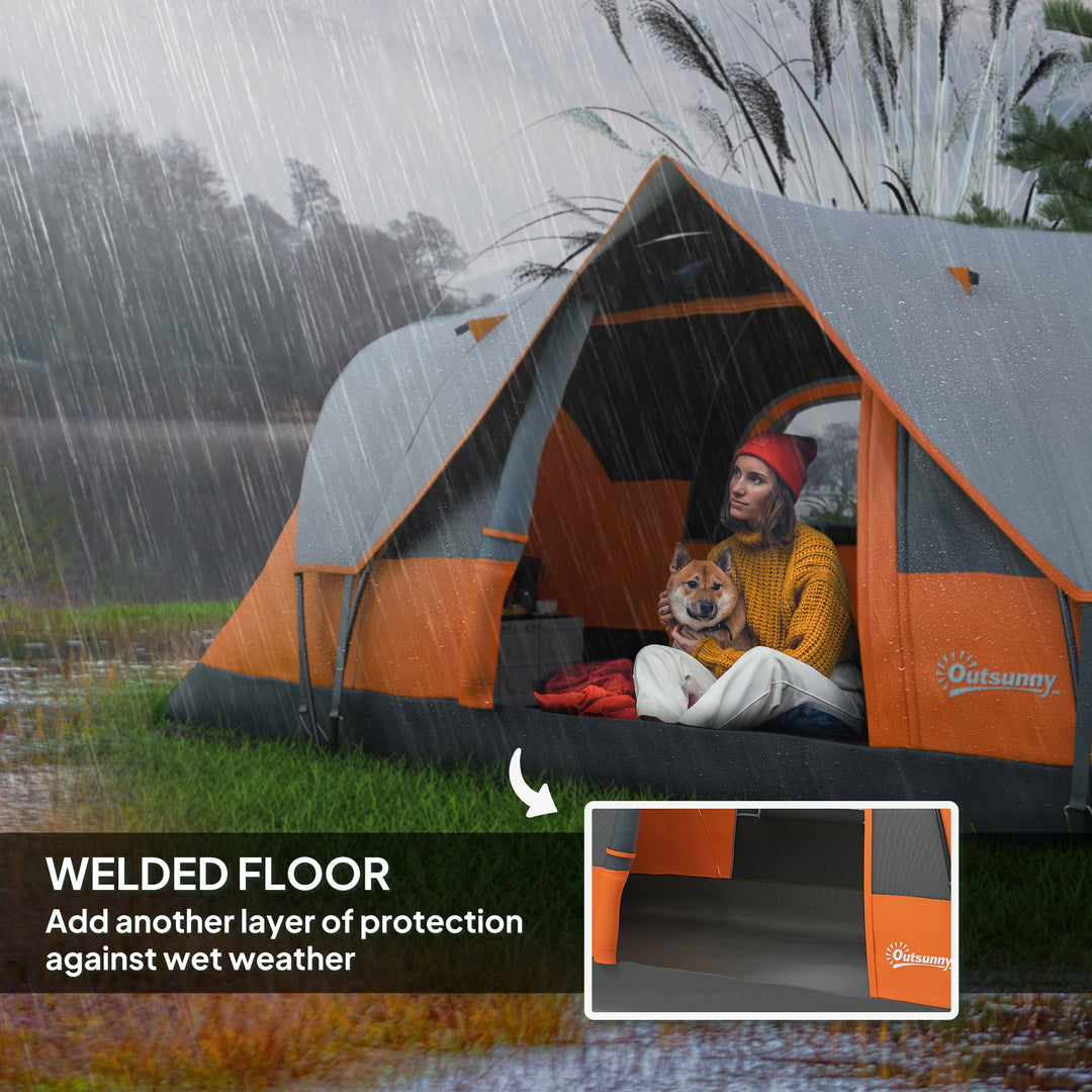 5-6 Man Dome Camping Tent - Orange