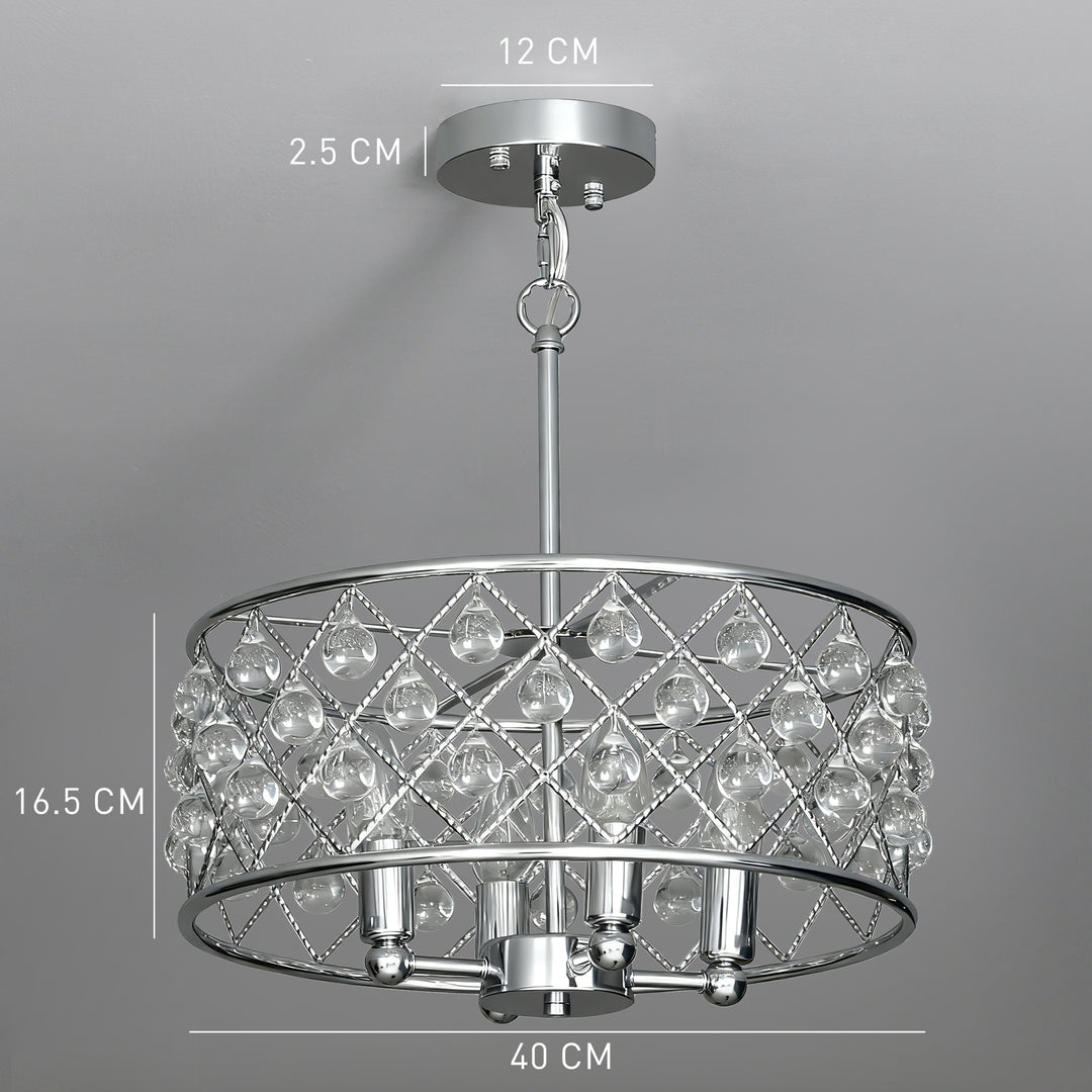 MCL 51 Crystallite Four-Bulb Chandelier - Silver-Tone