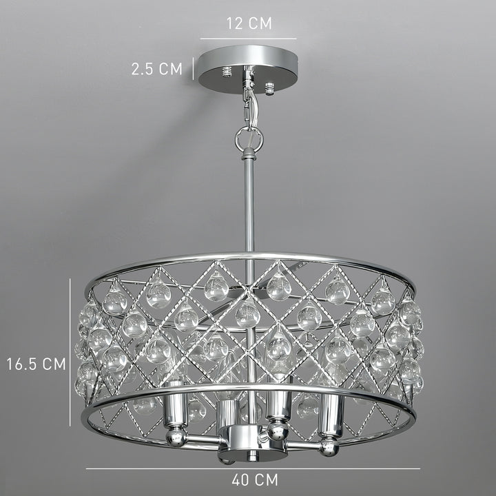 MCL 51 Crystallite Four-Bulb Chandelier - Silver-Tone