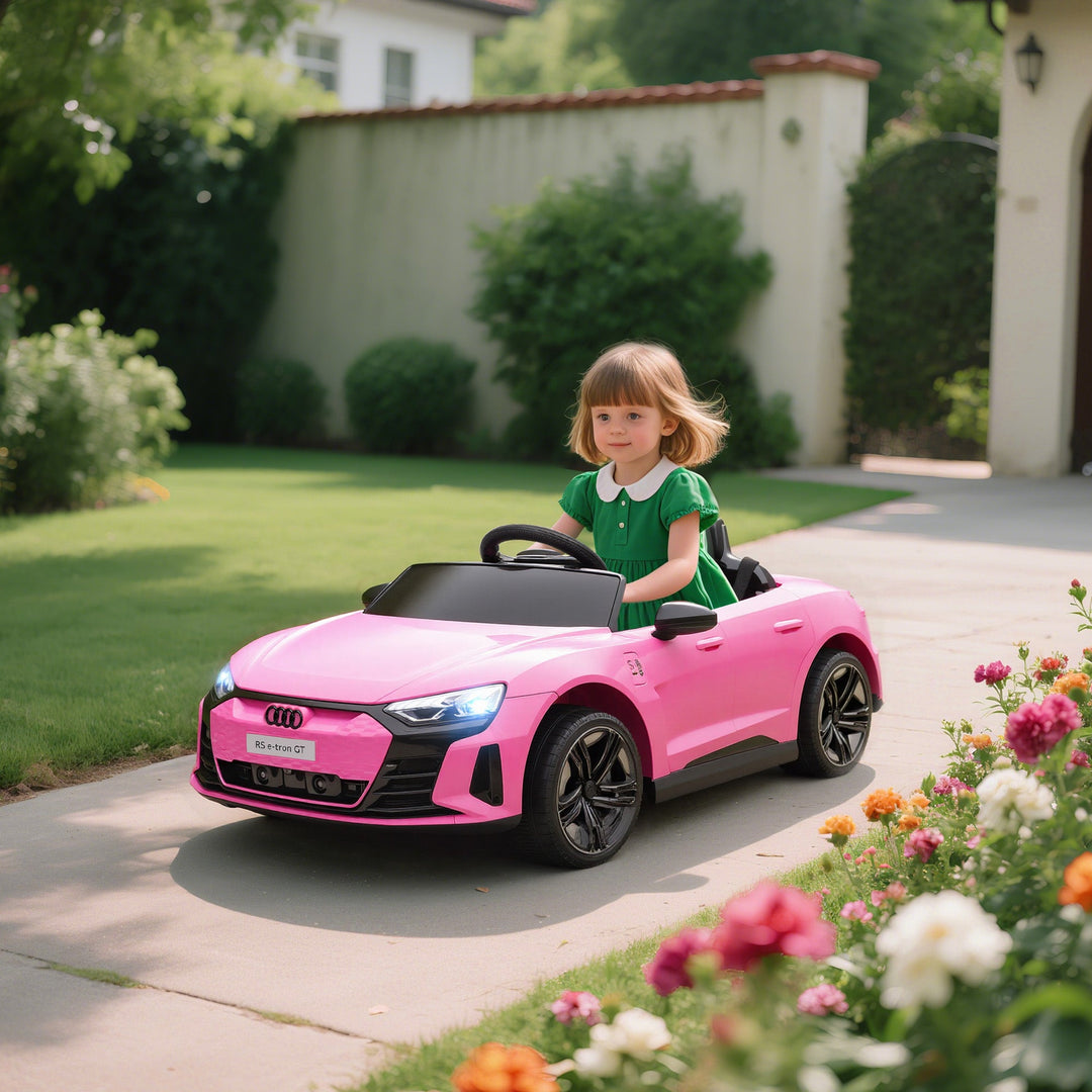 Audi Licensed 12V Kids Electric Ride On Car with Parent Remote, Pink
