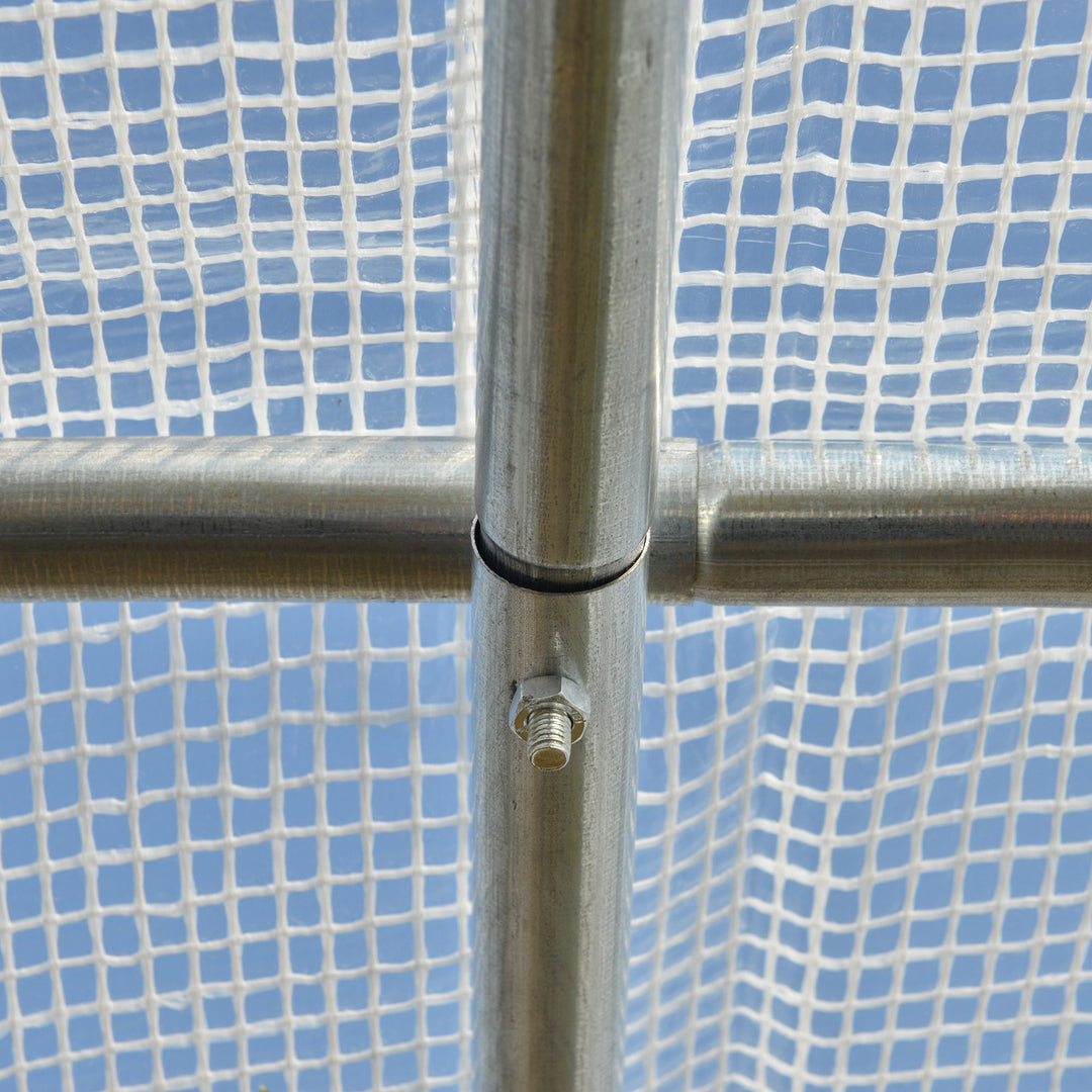 MCL Walk-in Polytunnel Greenhouse Green House with Roll-up Sidewalls, UV-resistant PE Cover, 3 x 2 x 2m, White