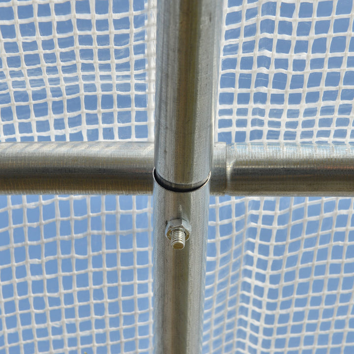 MCL Walk-in Polytunnel Greenhouse Green House with Roll-up Sidewalls, UV-resistant PE Cover, 3 x 2 x 2m, White