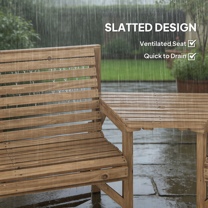 Wooden Garden Furniture Set , 1 Chair, 1 Bench and Detachable Table, N