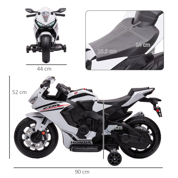 HOMCOM Electric Ride On Motorcycle with Headlights Music, 6V Battery Powered Kids Motorcycle Vehicle with Training Wheels, for 3