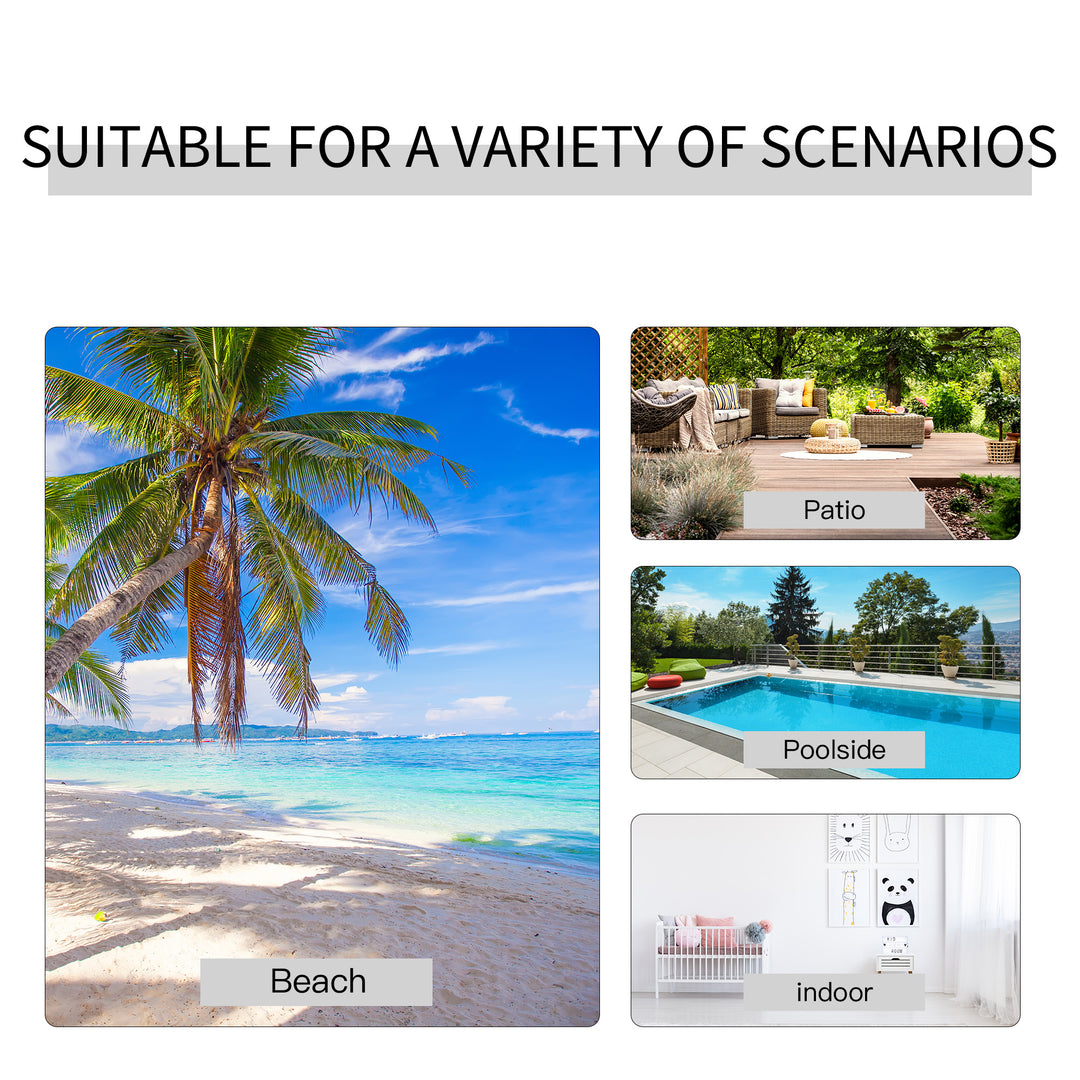 MCL 3 Pieces Lounge Chair Set Metal Frame Garden Outdoor Recliner Sunbathing Chair with Table, Light Grey