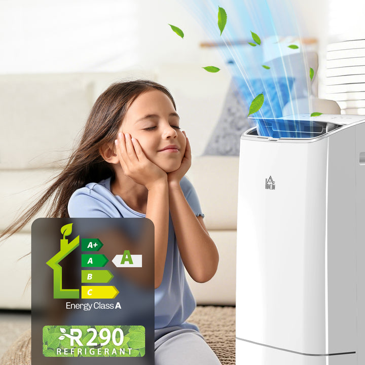 14000 BTU Mobile Air Conditioner, Smart Home WiFi Compatible, with Heater, Cooler, Dehumidifier, Fan, 24H Timer