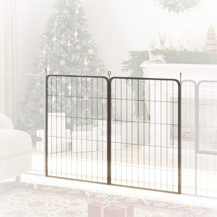 PawHut Two-Piece Dog Pen Expansion Pack for Large Dogs, 100cm Tall Animal Pen with Three Connecting Stakes