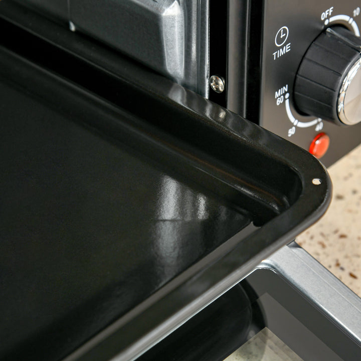 21L Mini Countertop Oven, 100°C-230°C Adjustable Temp - Black