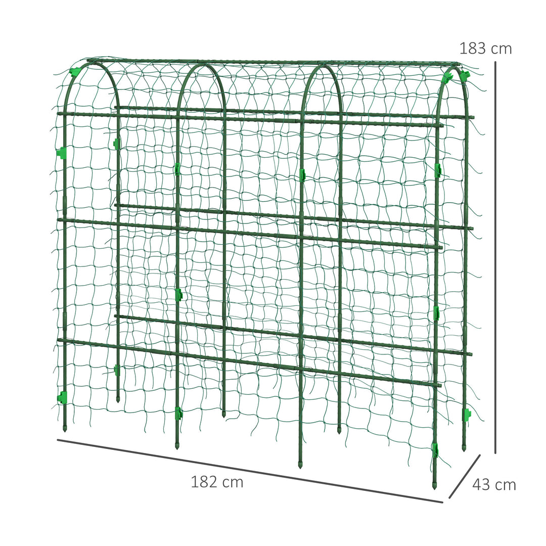 183 cm Tall Metal Garden Trellis, Arch Trellis for Climbing Plants Outdoor with Climbing Net