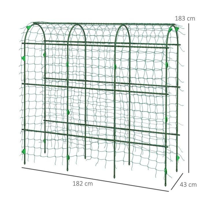 183 cm Tall Metal Garden Trellis, Arch Trellis for Climbing Plants Outdoor with Climbing Net
