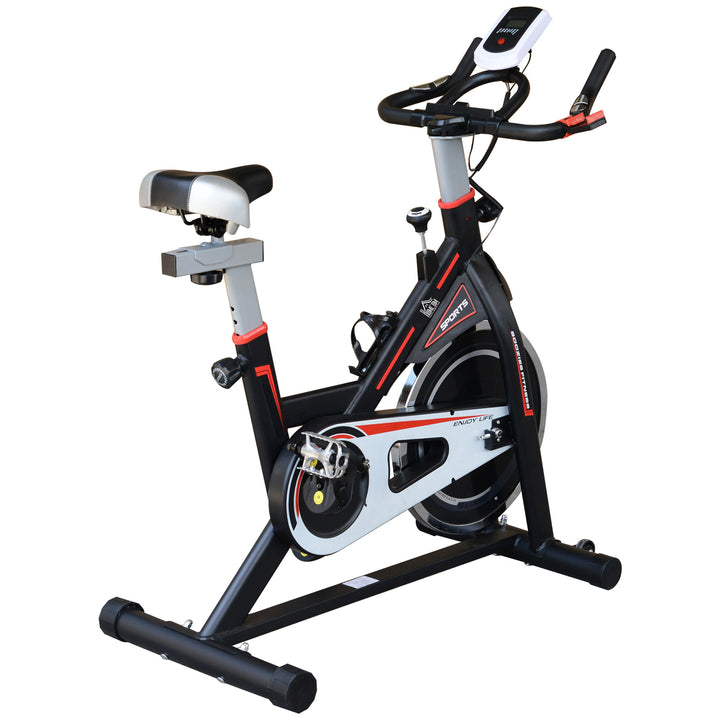 HOMCOM Belt-Driven Exercise Bike with LCD Display-Black