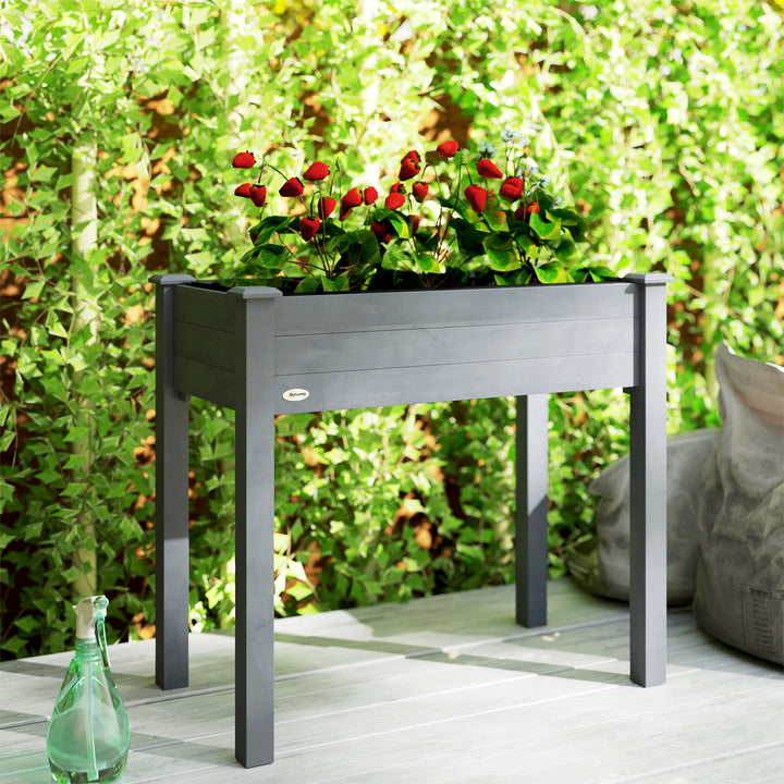 Raised Bed for Garden, Wooden Elevated Planter Box with Bed Liner, for