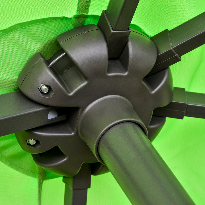 4.6M Sun Umbrella Canopy Double-sided Crank Sun Shade w/ Cross Base Green