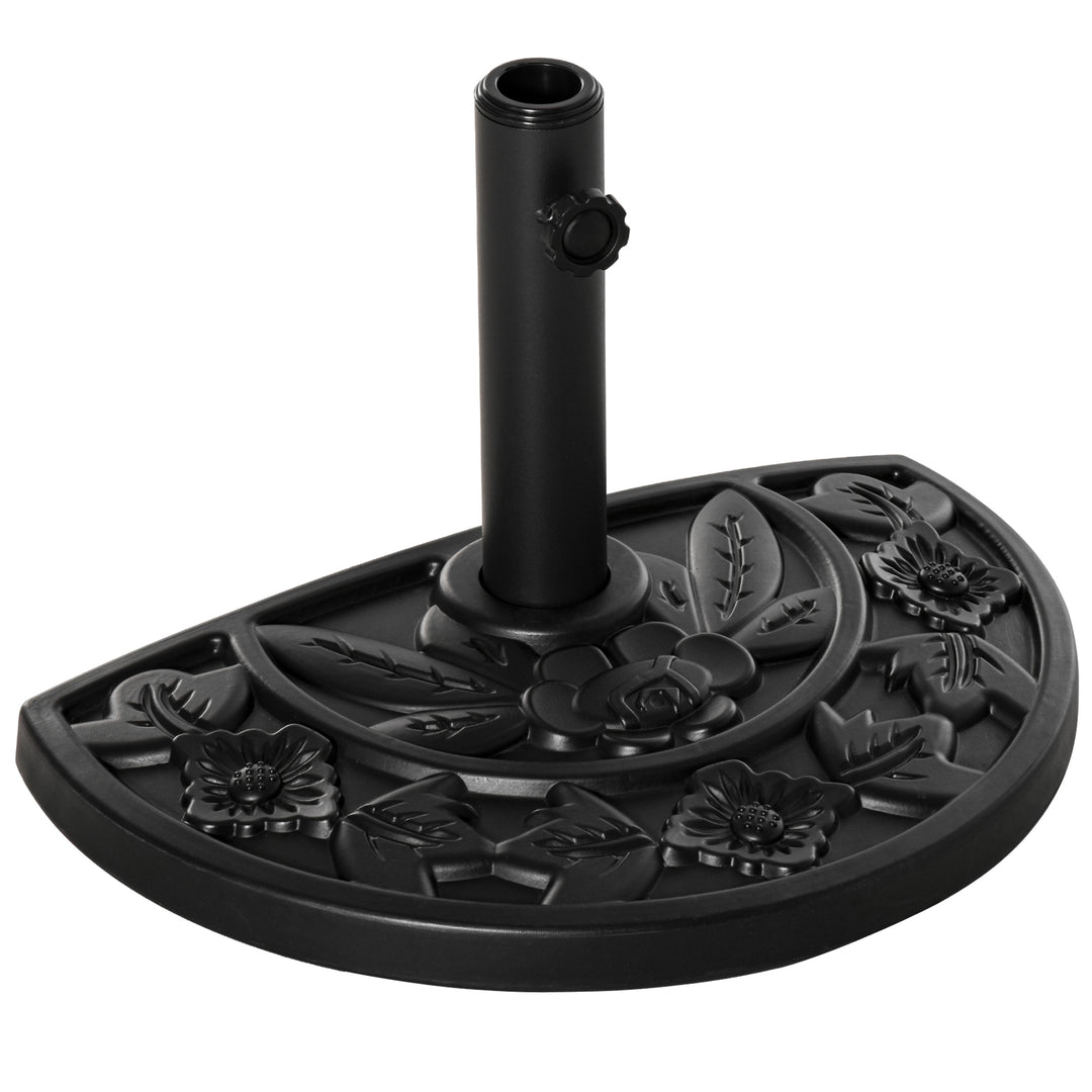 9kg Cement Concrete Half Round Parasol Base Umbrella Stand Garden Outdoor Accessories - Adjustable Coupler Suitable Umbrella Rod: Φ3.5cm, Φ3.8cm, Φ4.8cm