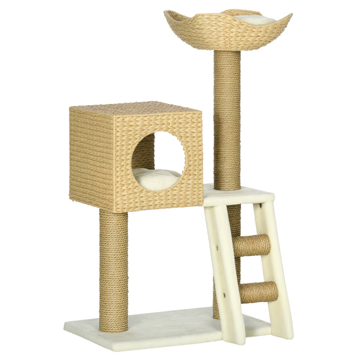 Cat Tree, with Scratching Posts, Bed, Cat House - Natural Finish