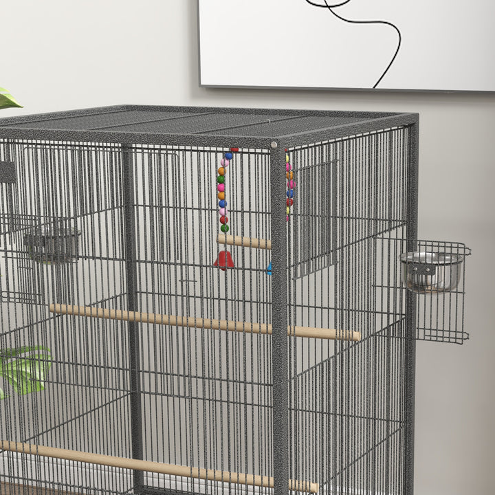 PawHut Bird Cage, Budgie Cage, with Rolling Stand, for Small Birds
