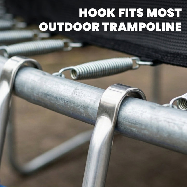 Trampoline Ladder, 2-Steps with Horizontal Wide Steps, Universal Hook,