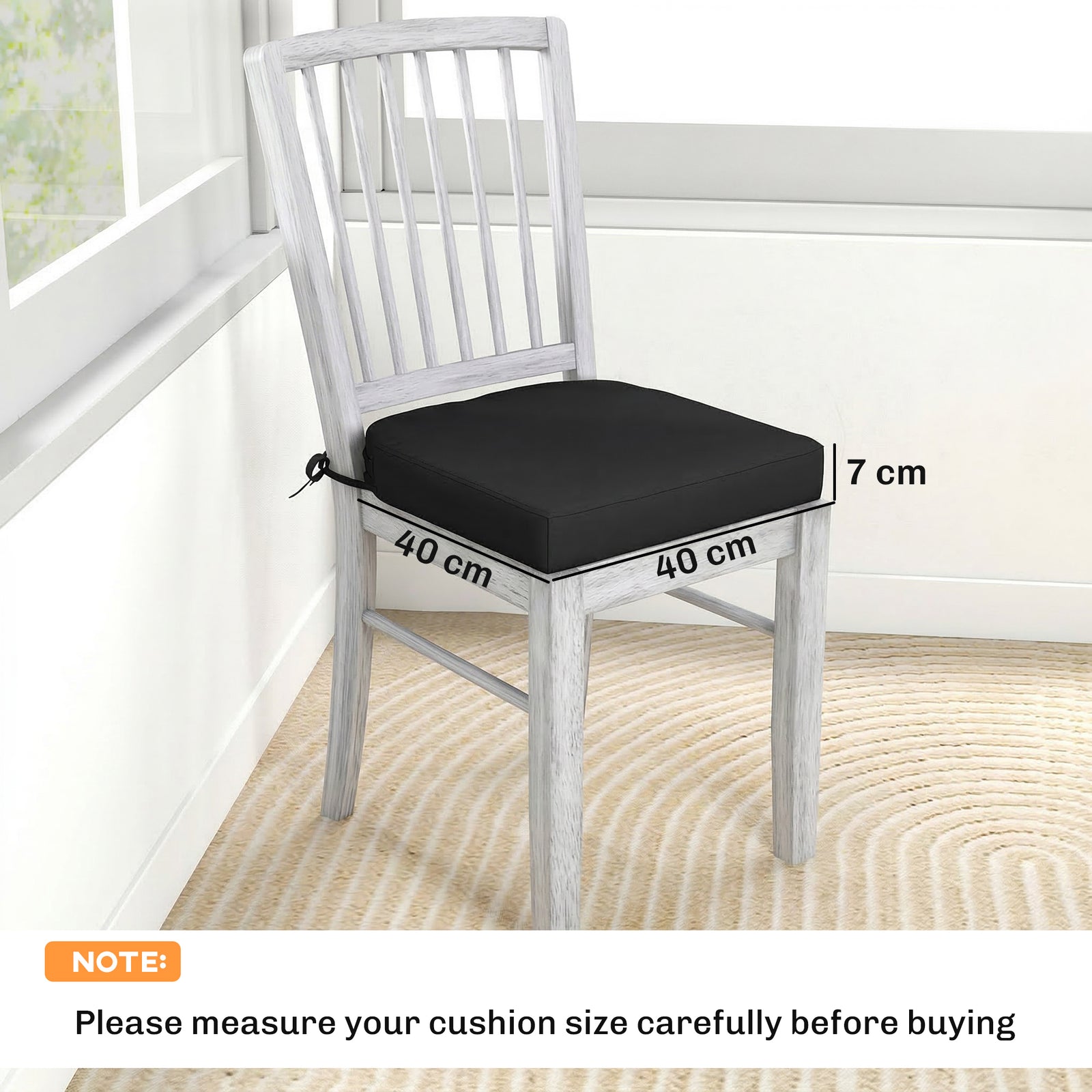 Outdoor Chair Seat Cushions Set of 2, Garden Chair Cushions with 7cm T