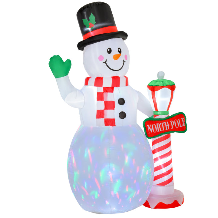 8ft Tall Christmas Inflatable Snowman with Street Lamp, Lighted for Home Indoor Outdoor Garden Lawn Decoration Party Prop
