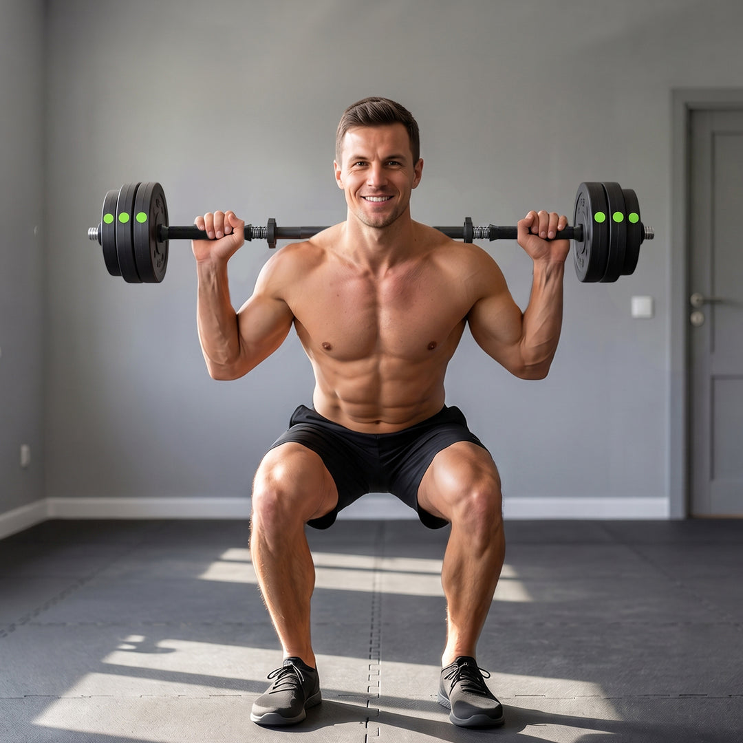 Adjustable Weight Barbell &amp; Dumbbells Set Free Weights Strength Muscle