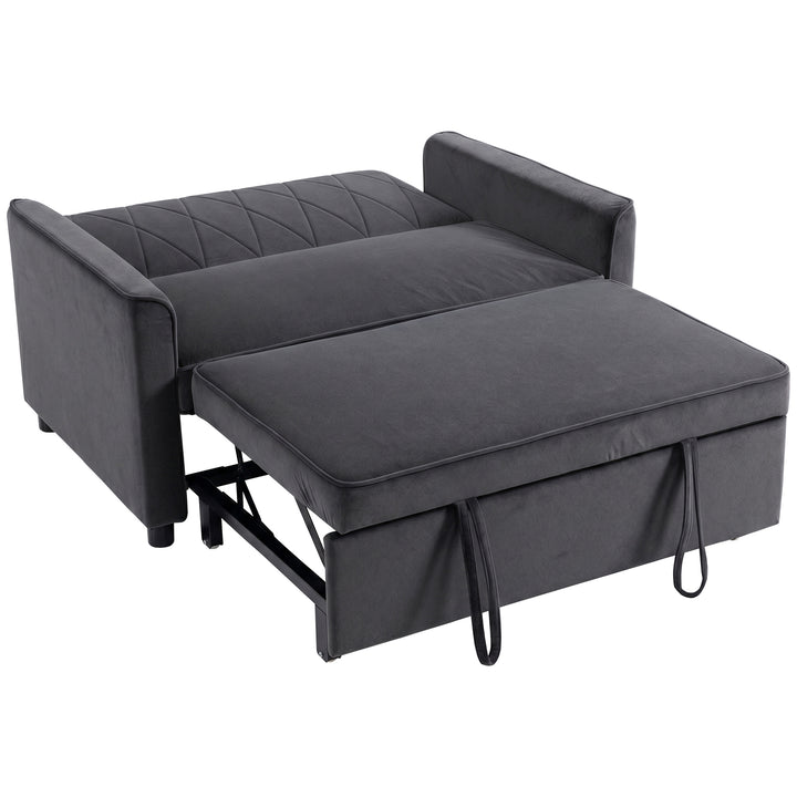 2 Seater Sofa Bed, 3-in-1 Convertible Pull Out Sleeper Sofa with Click