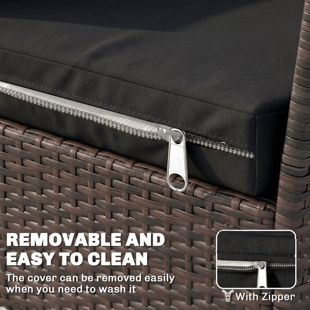 Outdoor Seat Cushion Pads for Rattan Furniture, 3 PCs Garden Furniture