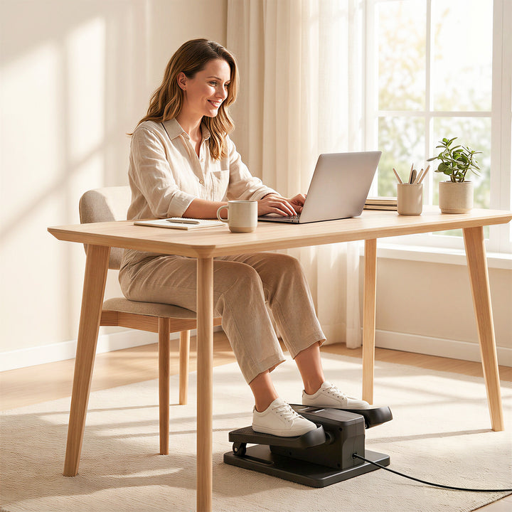 Under Desk Elliptical Machine with Manual &amp; Auto Modes, 12 Adjustable 