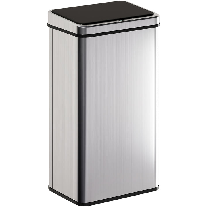 MCL 50L Sensor Bin with Quiet Soft-Close Lid, Automatic Touchless Motion Sensor Kitchen Bin with Fingerprint Resistant Stainless Steel for Hygienic Gyms, Home Office Use, Silver Tone