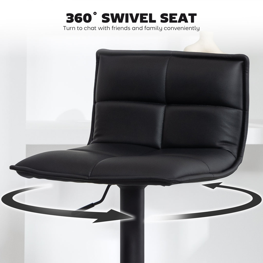 Set of Two Modern Faux Leather Bar Stools