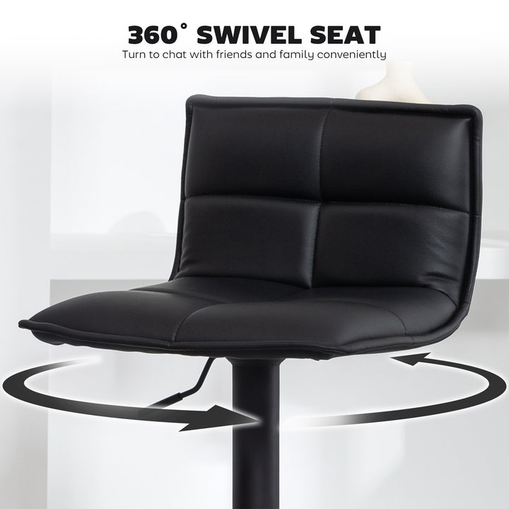 Set of Two Modern Faux Leather Bar Stools