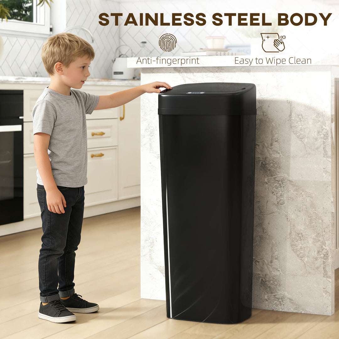 50L Stainless Steel Sensor Bin - Silver Tone