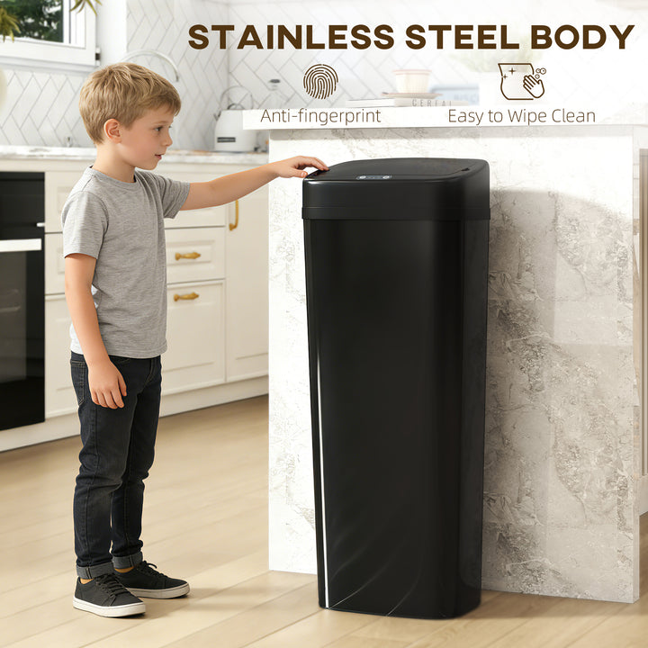 50L Stainless Steel Sensor Bin - Silver Tone