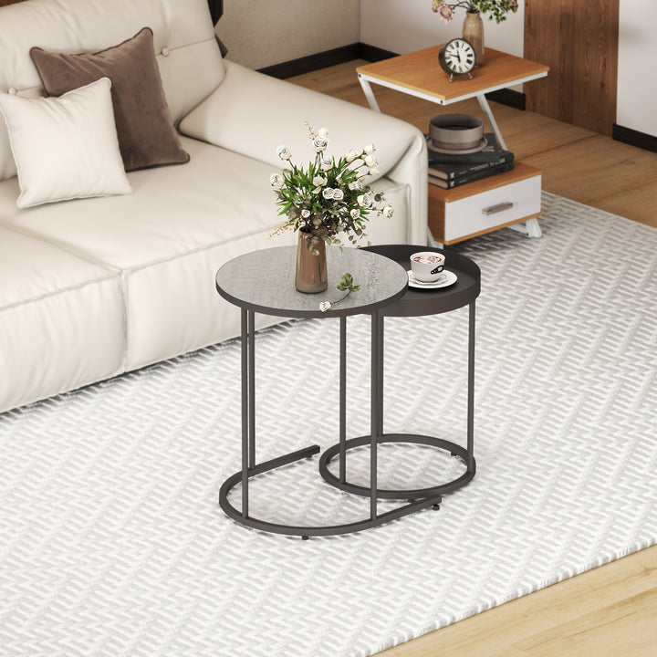 MCL Round Nesting Side Table Set of 2 - Grey