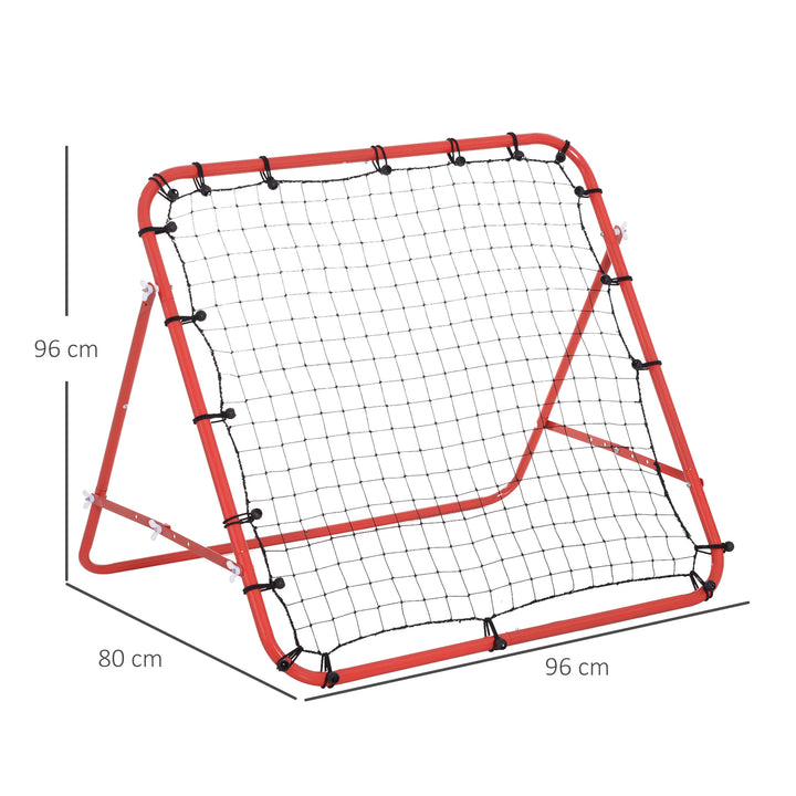 HOMCOM Rebounder Net W/PE Mesh Metal Tube, 96W x 80D x 96Hcm- Red and Black | Aosom UK