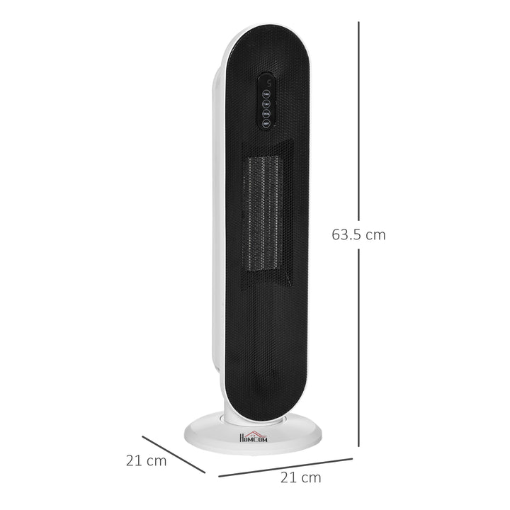 Ceramic Space Heater, Indoor Tower Heater with 2 Heat, Oscillation, Remote Control, Timer, Tip-Over & Overheating Protection, 1200W/2000W, White