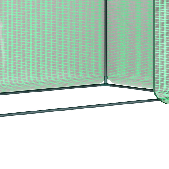 Small Walk-in Garden Greenhouse with Steel Frame, Large Roll-up Door and Windows, 200Lx76Wx168Hcm, Green