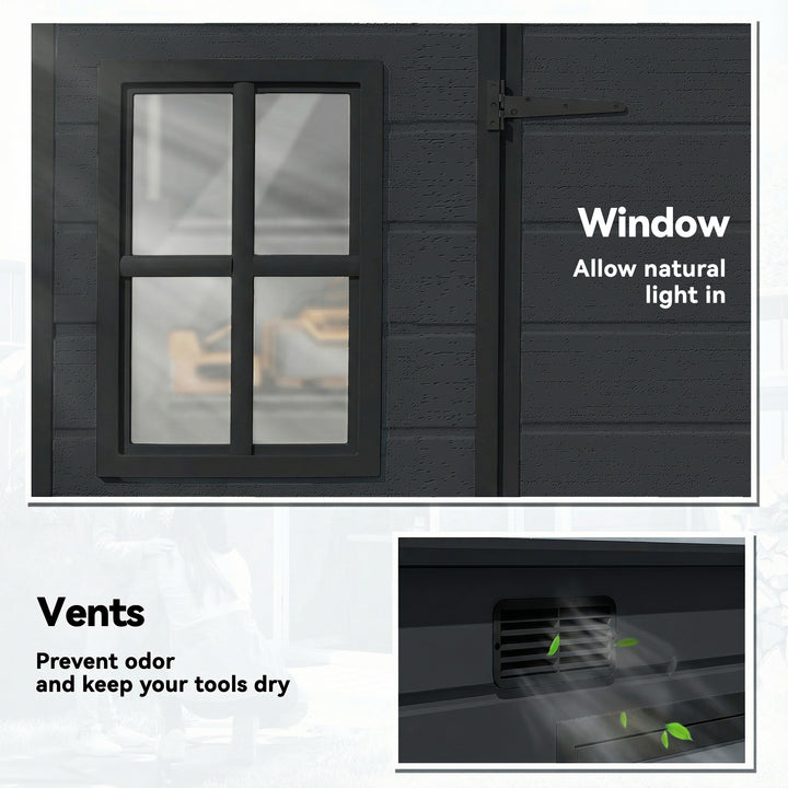 10 x 6 ft Resin Garden Shed, Outdoor Storage Shed with Floor, Windows,