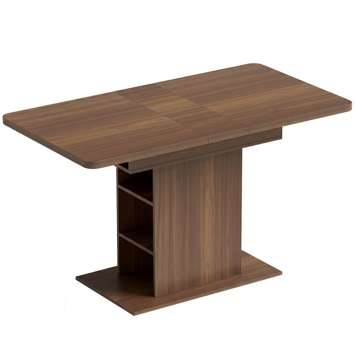 Extendable Dining Table for 4-6 People, 110-130cm Kitchen Table with 6
