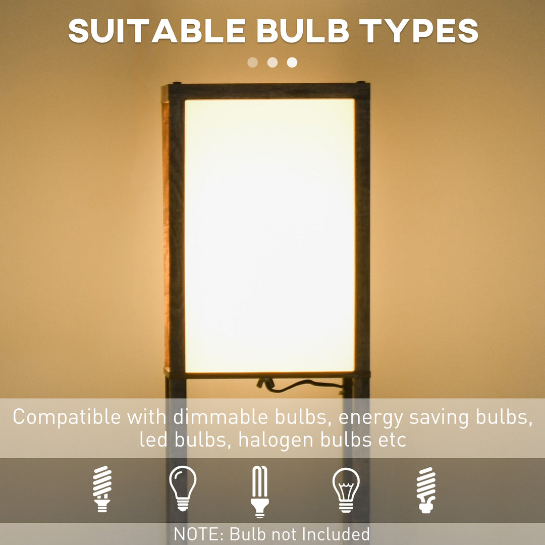 MCL 3-Tier Floor Lamp, Floor Light with Storage Shelf, Reading Standing Lamp with Acrylic Shade for Living Room, Bedroom, Kitchen, Dining Room, Office, Dorm, 160cm, Brown