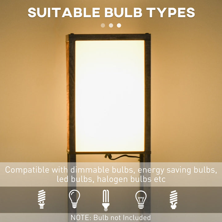 MCL 3-Tier Floor Lamp, Floor Light with Storage Shelf, Reading Standing Lamp with Acrylic Shade for Living Room, Bedroom, Kitchen, Dining Room, Office, Dorm, 160cm, Brown