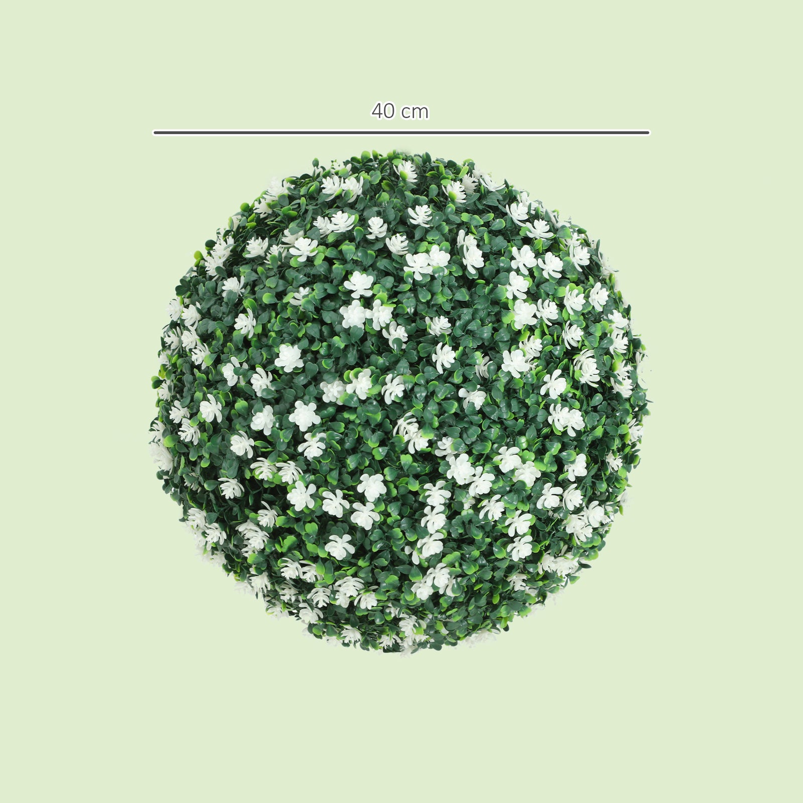 Set of Two Artificial Boxwood Balls Plants - White