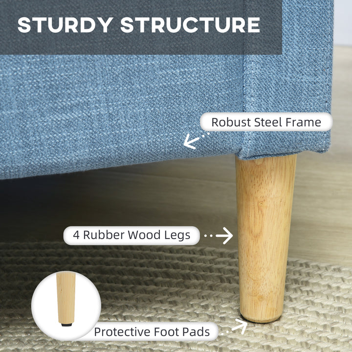 Modern Accent Chair, Comfy Fireside Chair, Upholstered Armchair for Living Room, Bedroom, Home Office, Blue
